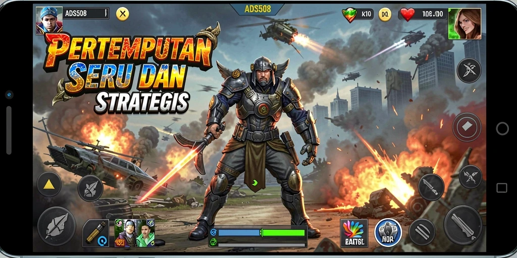 Tampilan permainan intens dengan aksi seru di ADS508.