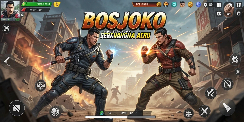 Tampilan gameplay seru dari BOSJOKO yang penuh tantangan.