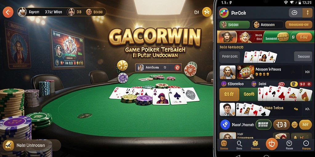 Tampilan permainan Poker yang menarik dan interaktif di GACORWIN.
