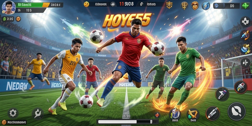 Tampilan gameplay HOYE55 yang menarik dengan aksi olahraga seru.