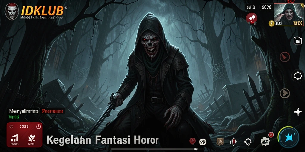 Tangkapan layar IDKLUB yang menampilkan suasana gameplay yang mencekam.