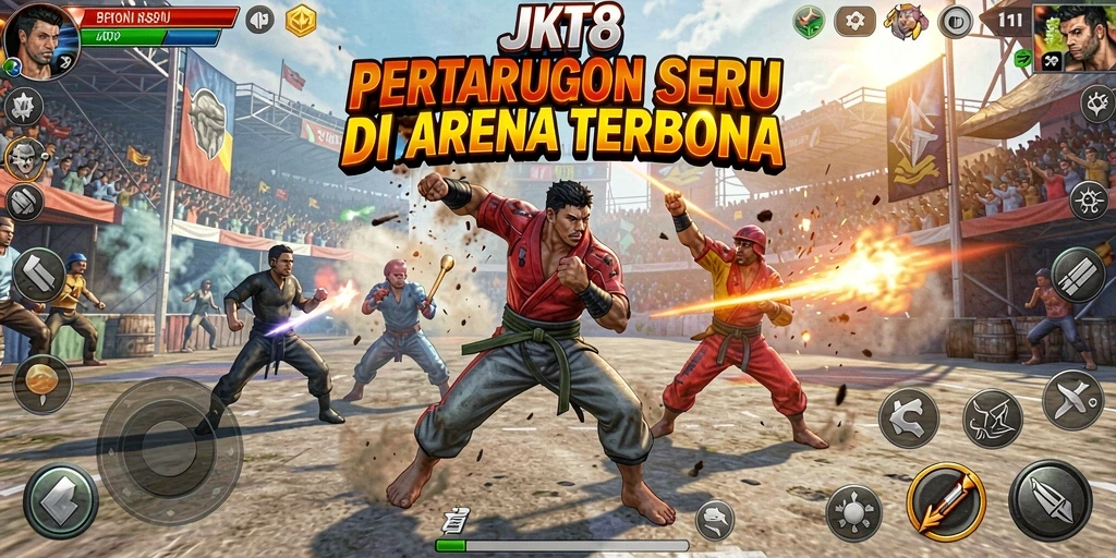 Tampilan screenshot JKT8 menampilkan aksi pertarungan yang mendebarkan.