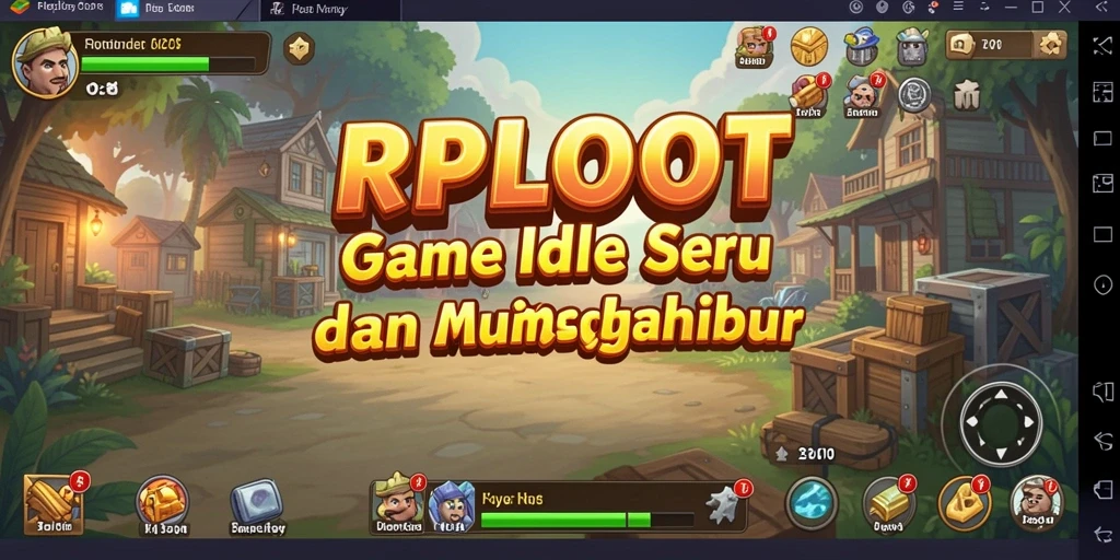 Tangkapan layar gameplay utama RPLOOT menampilkan keseruan permainan Idle.