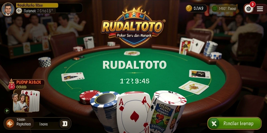 Tampilan gameplay Poker yang menarik dan interaktif di RUDALTOTO.