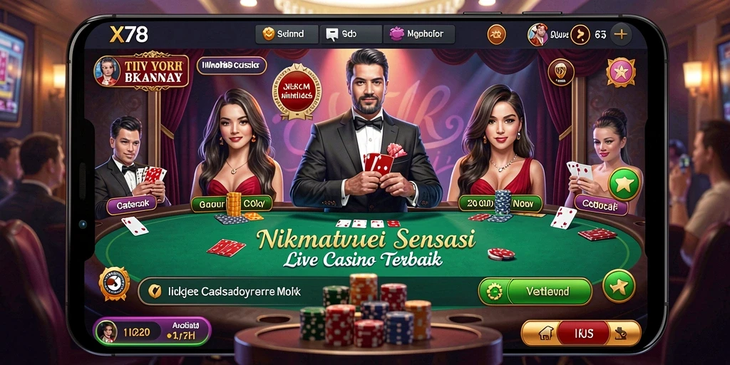 Tampilan gameplay seru di Live Casino X78 dengan dealer profesional.