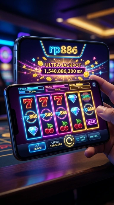 Tampilan utama aplikasi rp886 dengan berbagai kategori yang mudah diakses.
